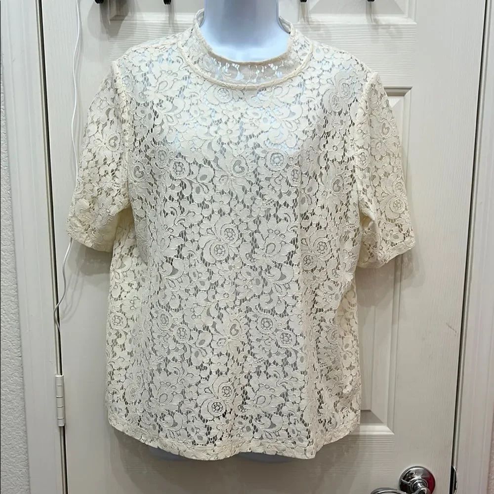 Elegant Cream Lace Women's Top